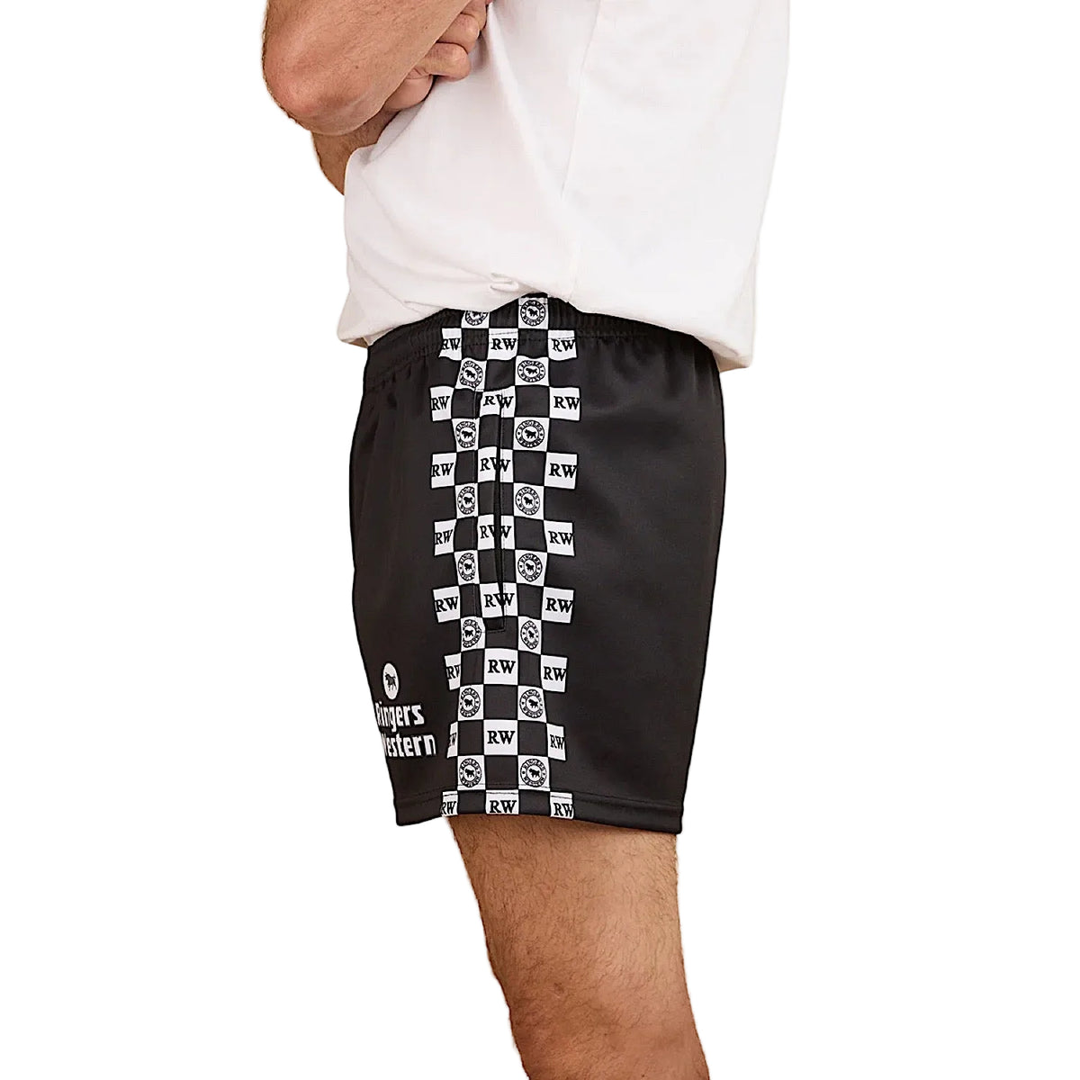 Ringers Western Unisex RW Check Footy Short - Black