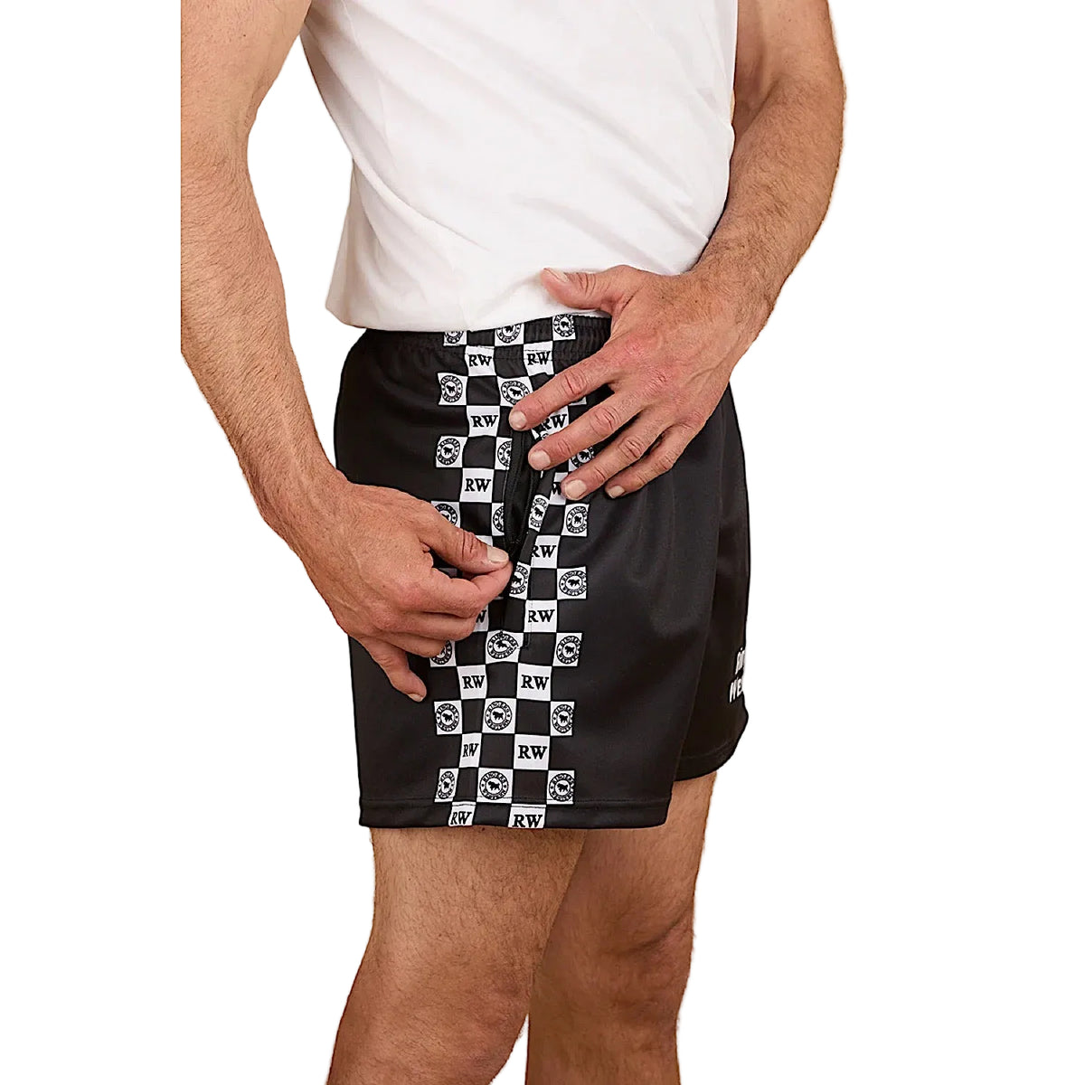 Ringers Western Unisex RW Check Footy Short - Black