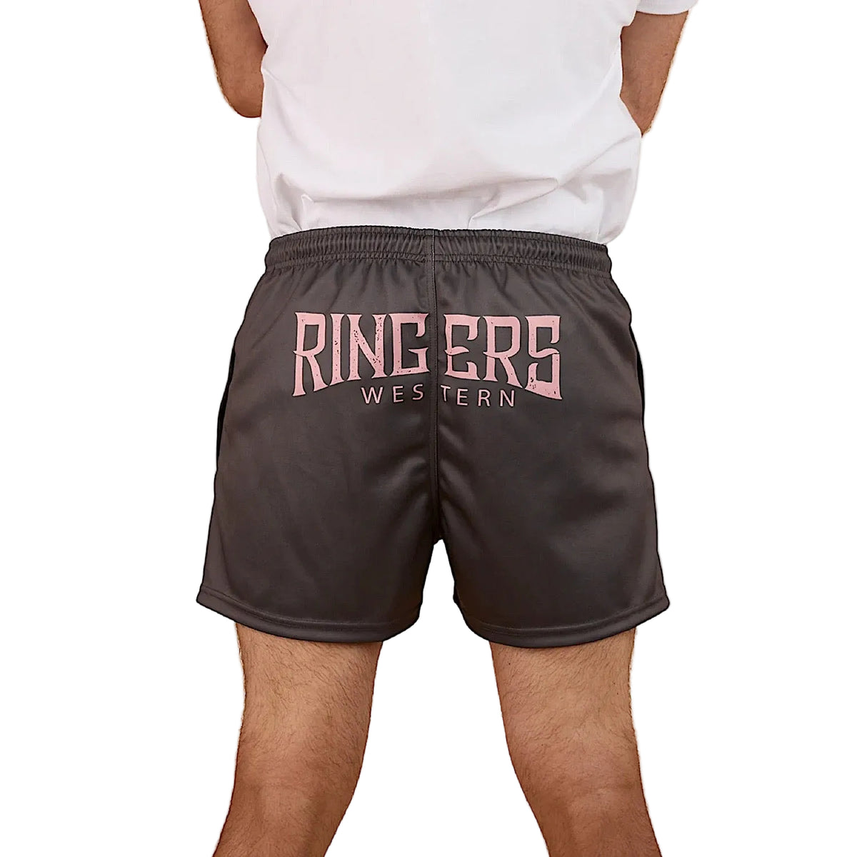 Ringers Western Big Ringers Footy Short - Charcoal/Pink