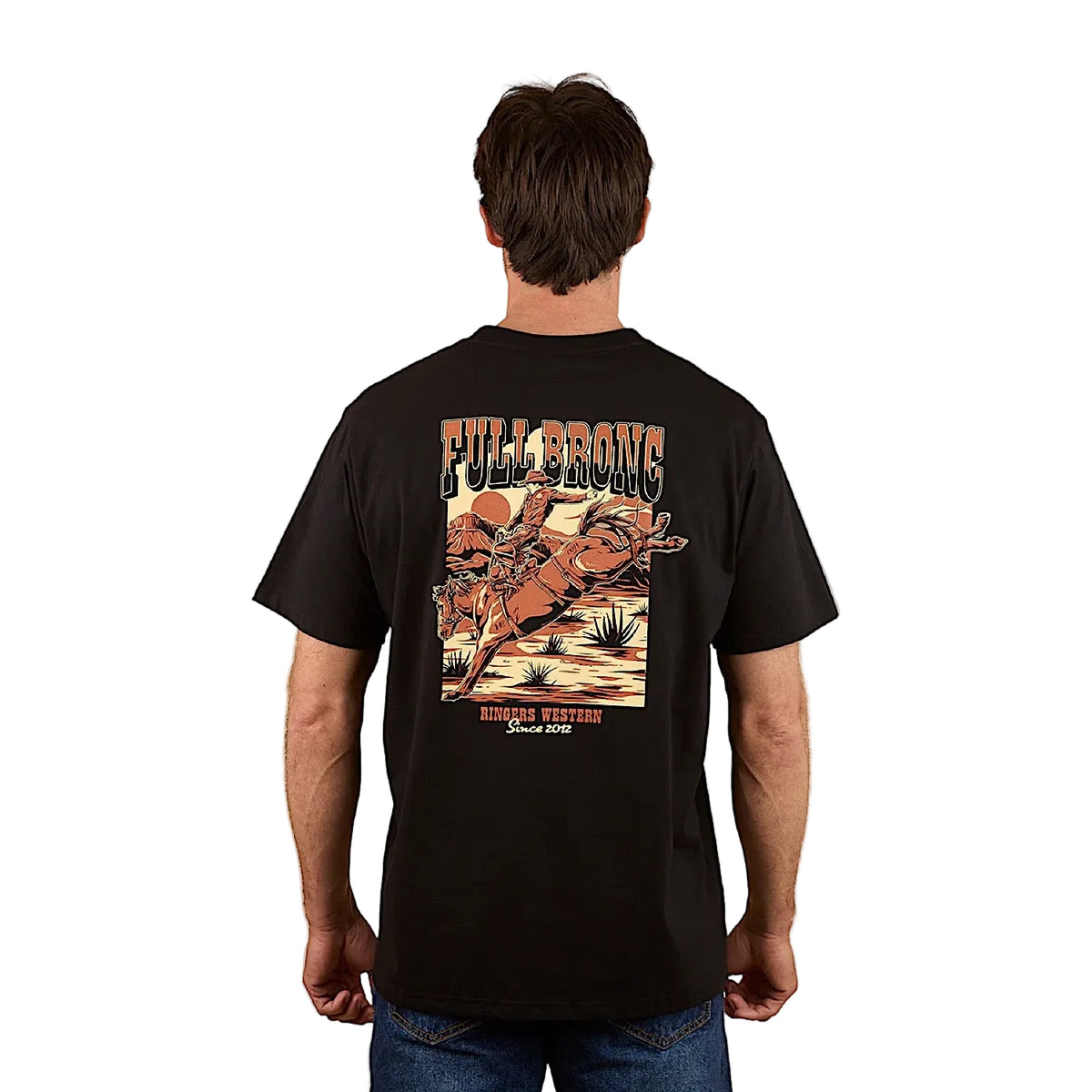 Ringers Western Men’s Full Bronc Loose Fit T-Shirt - Black