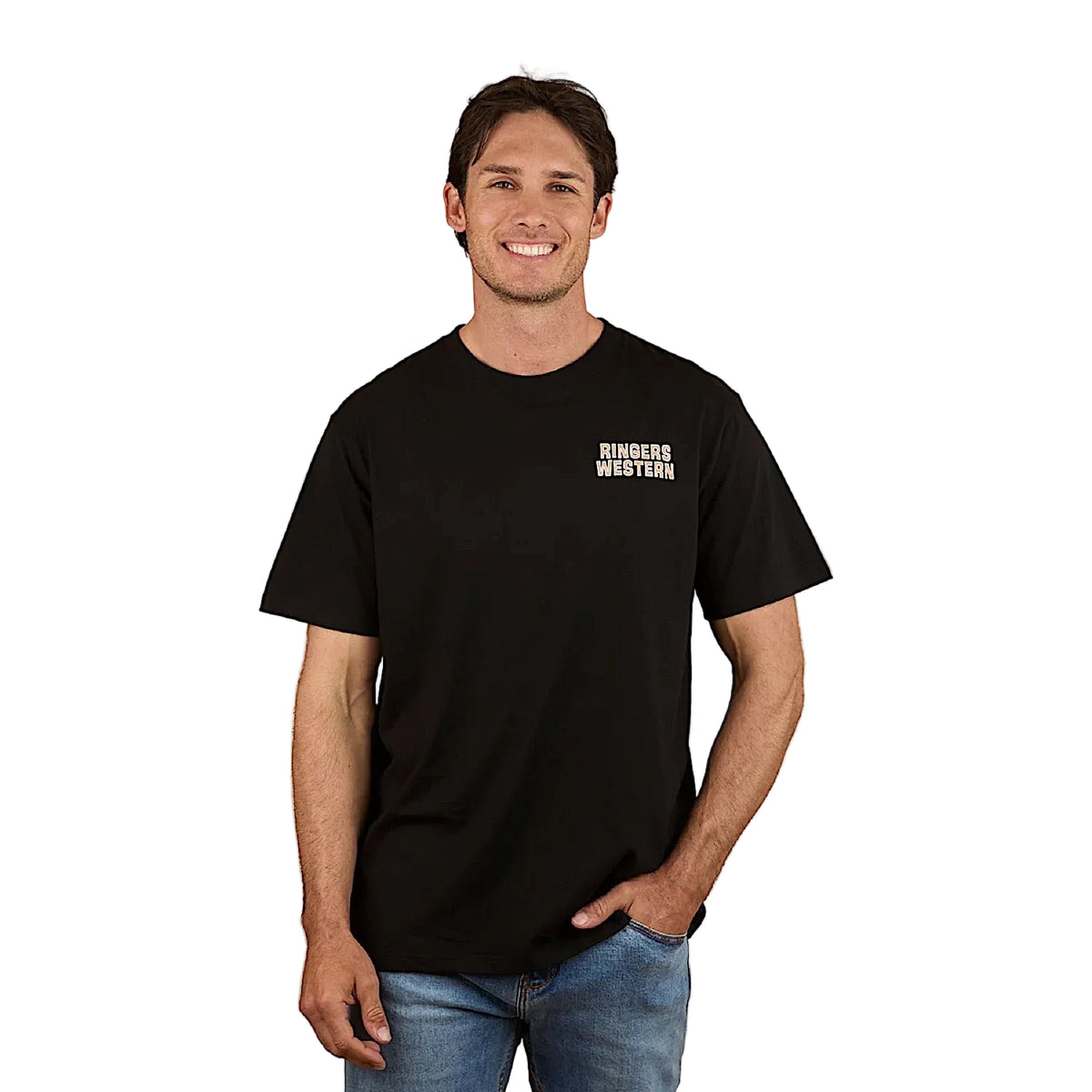 Ringers Western Mens Reef and Beef Loose Fit T-Shirt - Black