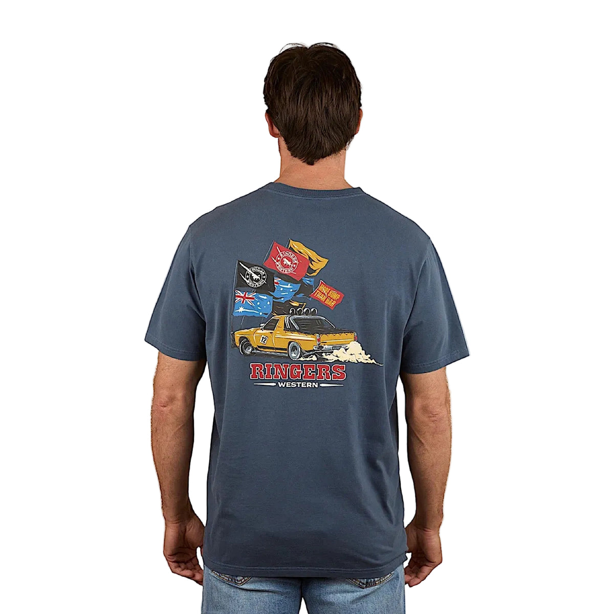 Ringers Western Men’s Ute Flag Loose Fit T-Shirt - Washed Navy