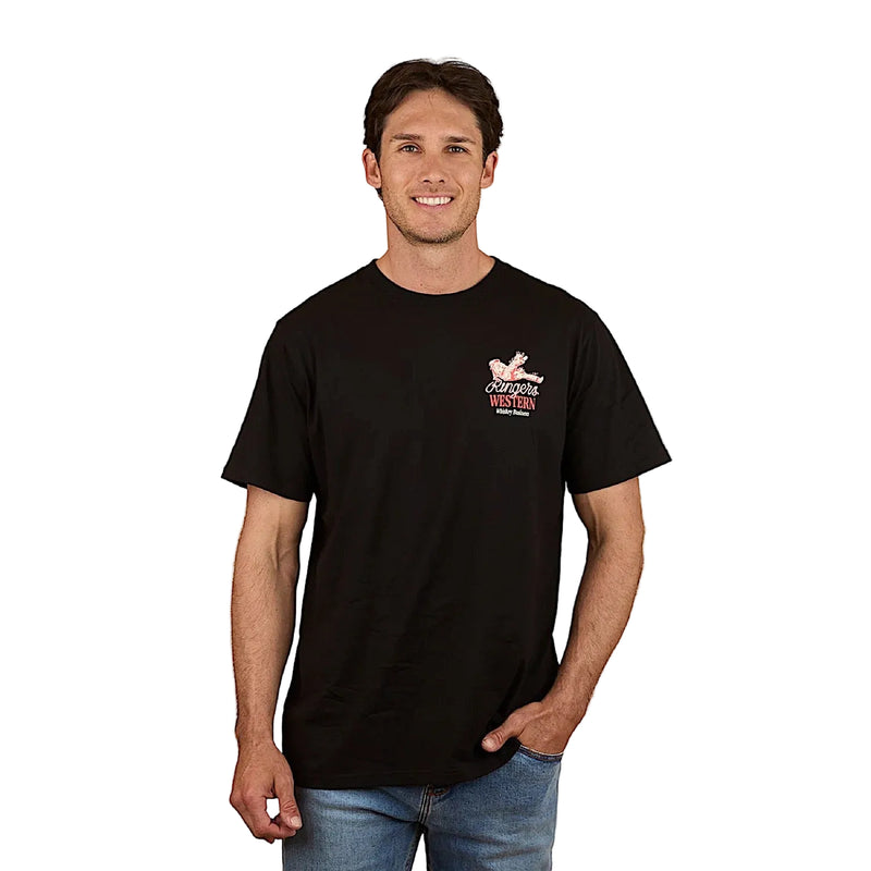 Ringers Western Men’s Whiskey Business Loose Fit T-Shirt - Black