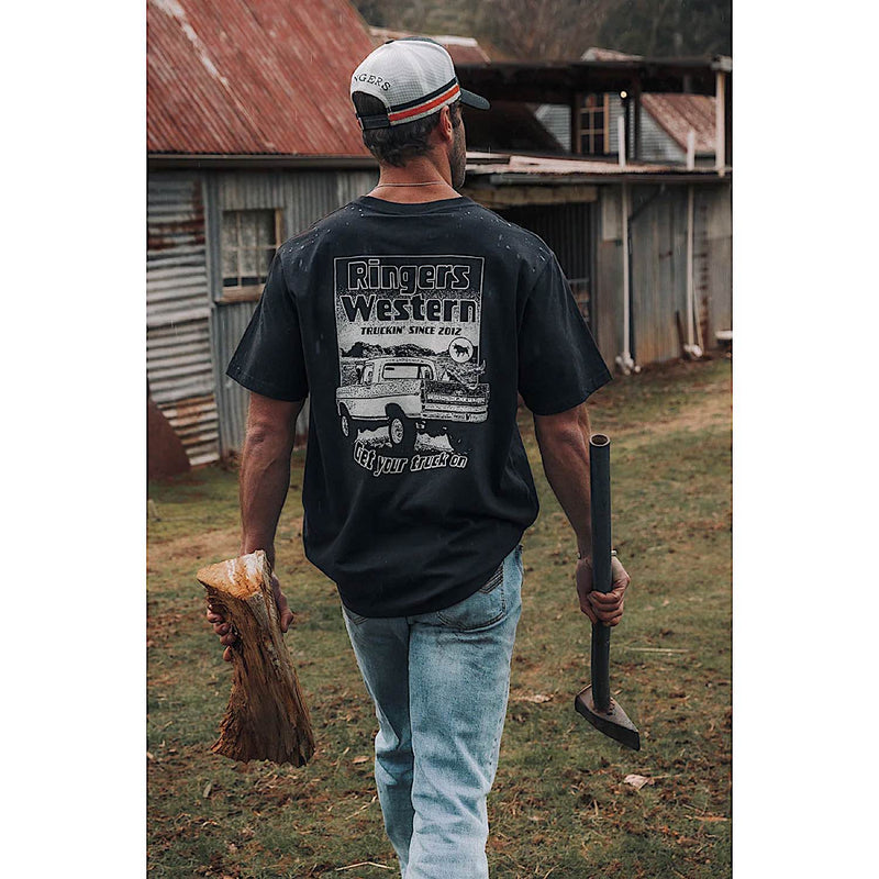 Ringers Western Mens Get Your Truck On Loose Fit T-Shirt - Black