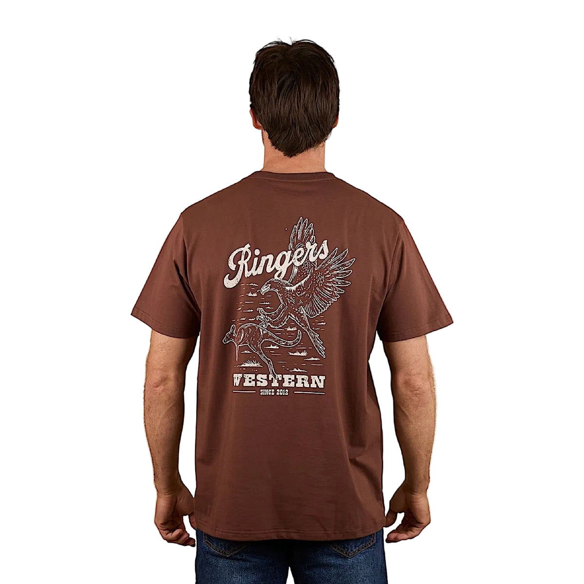 Ringers Western Men’s Wedge-Tail Rampage Loose Fit T-Shirt - Chocolate