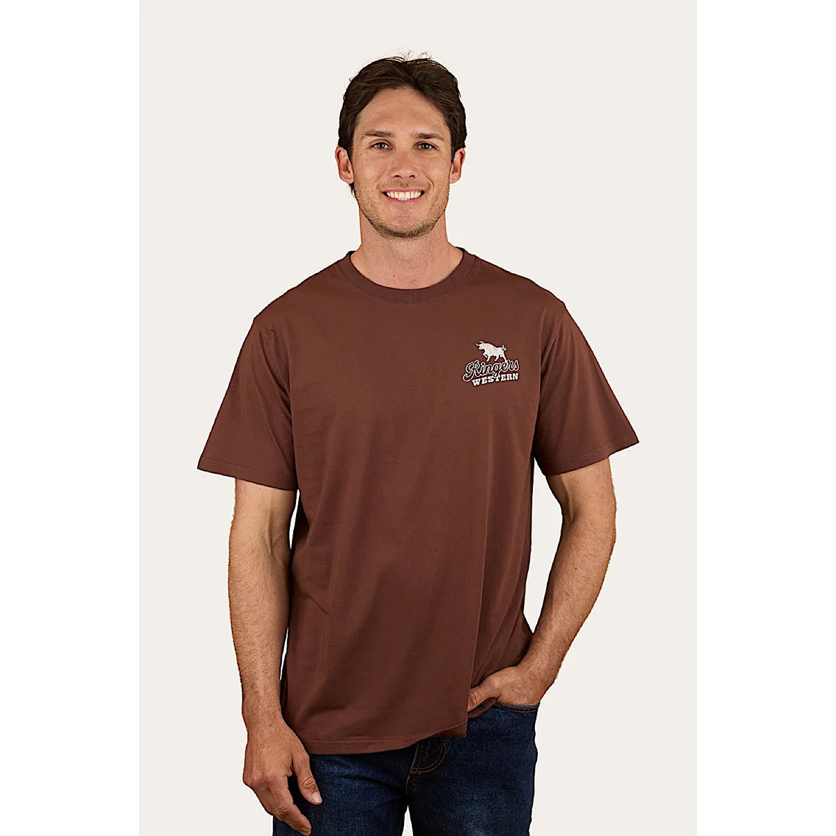Ringers Western Men’s Wedge-Tail Rampage Loose Fit T-Shirt - Chocolate