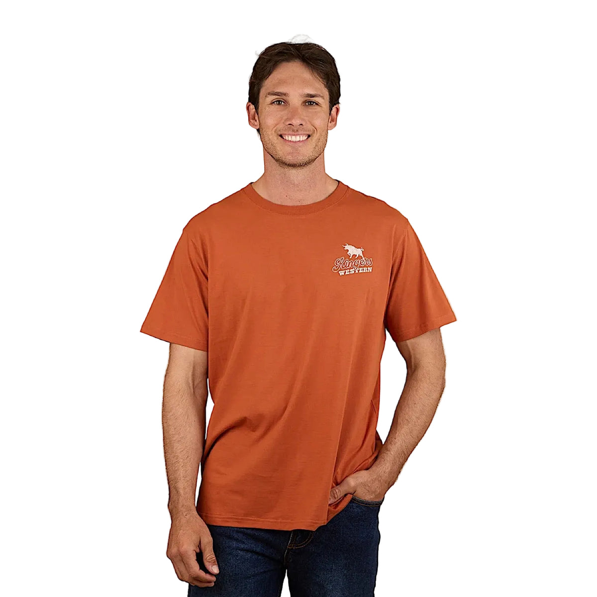 Ringers Western Men’s Wedge-Tail Rampage Loose Fit T-Shirt - Rust