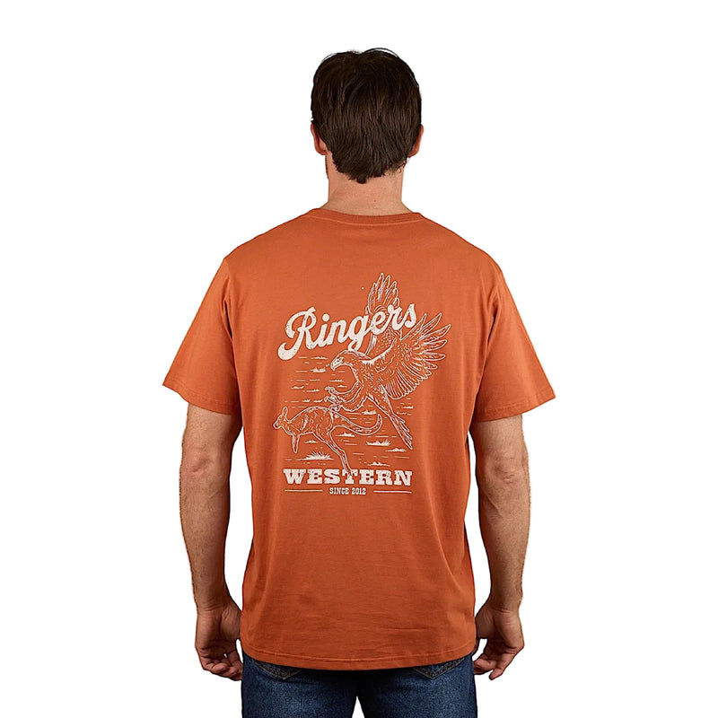 Ringers Western Men’s Wedge-Tail Rampage Loose Fit T-Shirt - Rust