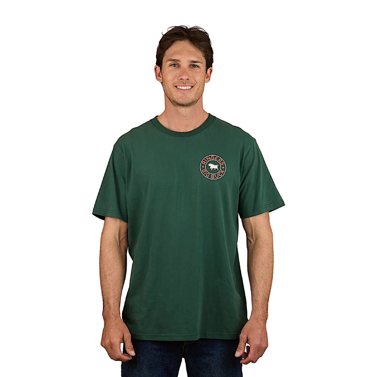 Ringers Western Mens Ringers Buck Loose Fit T-Shirt - Pine