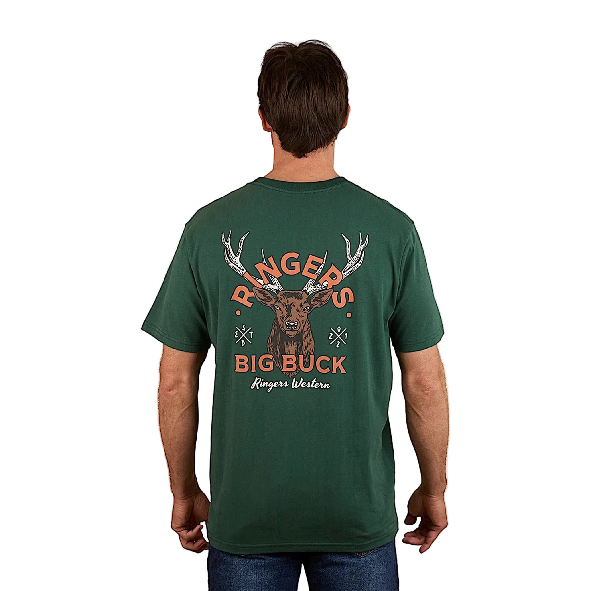Ringers Western Mens Ringers Buck Loose Fit T-Shirt - Pine