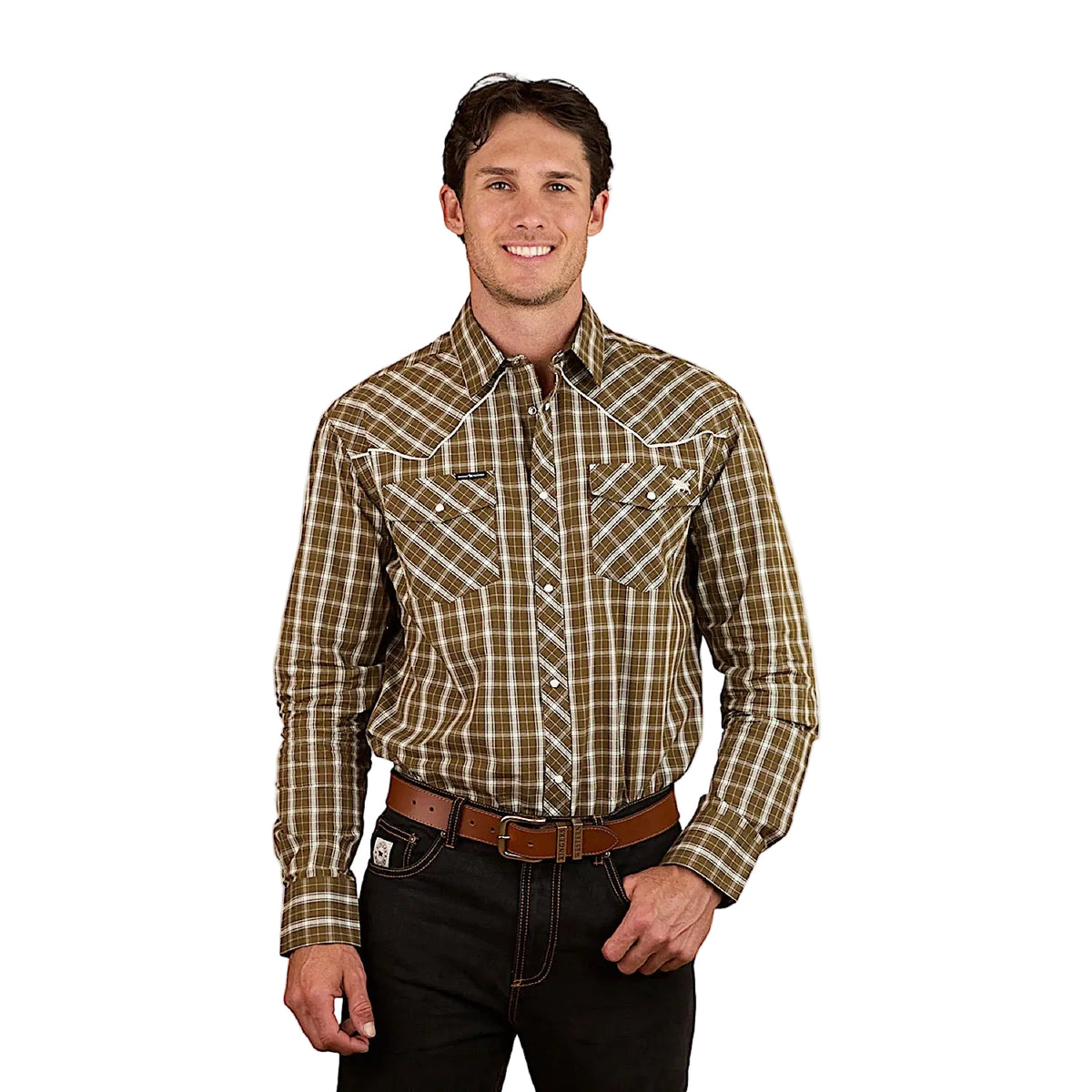 Ringers Western Men’s Greenhide Western Shirt - Olive