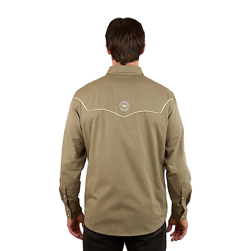 Ringers Western Men’s Hank Western Shirt - Charcoal/Military Green