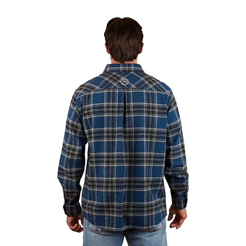 Ringers Western Men’s Nambour Full Button Flannel - Petrol Blue