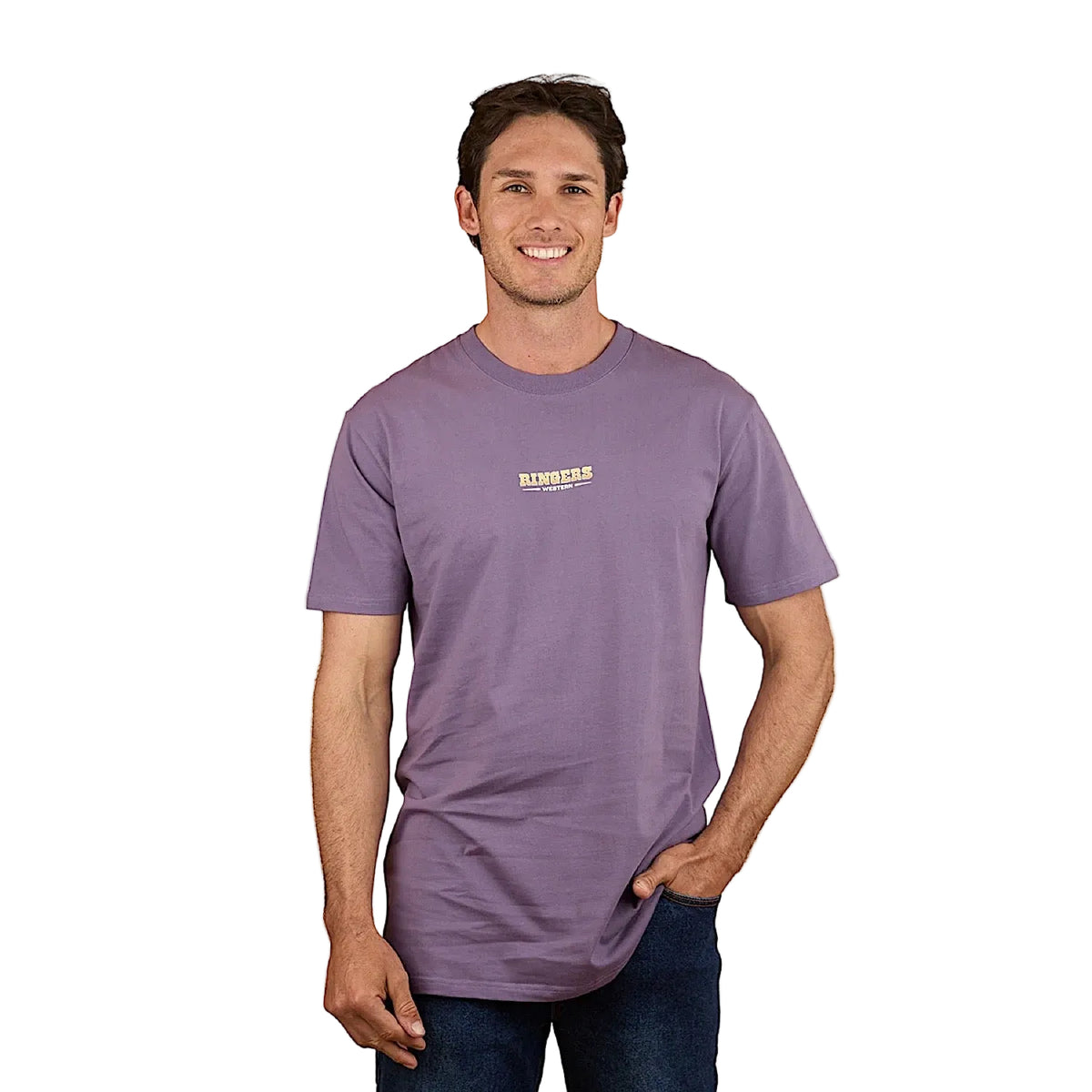 Ringers Western Men's Vintage Gold Stock Fit T-Shirt - Deep Purple