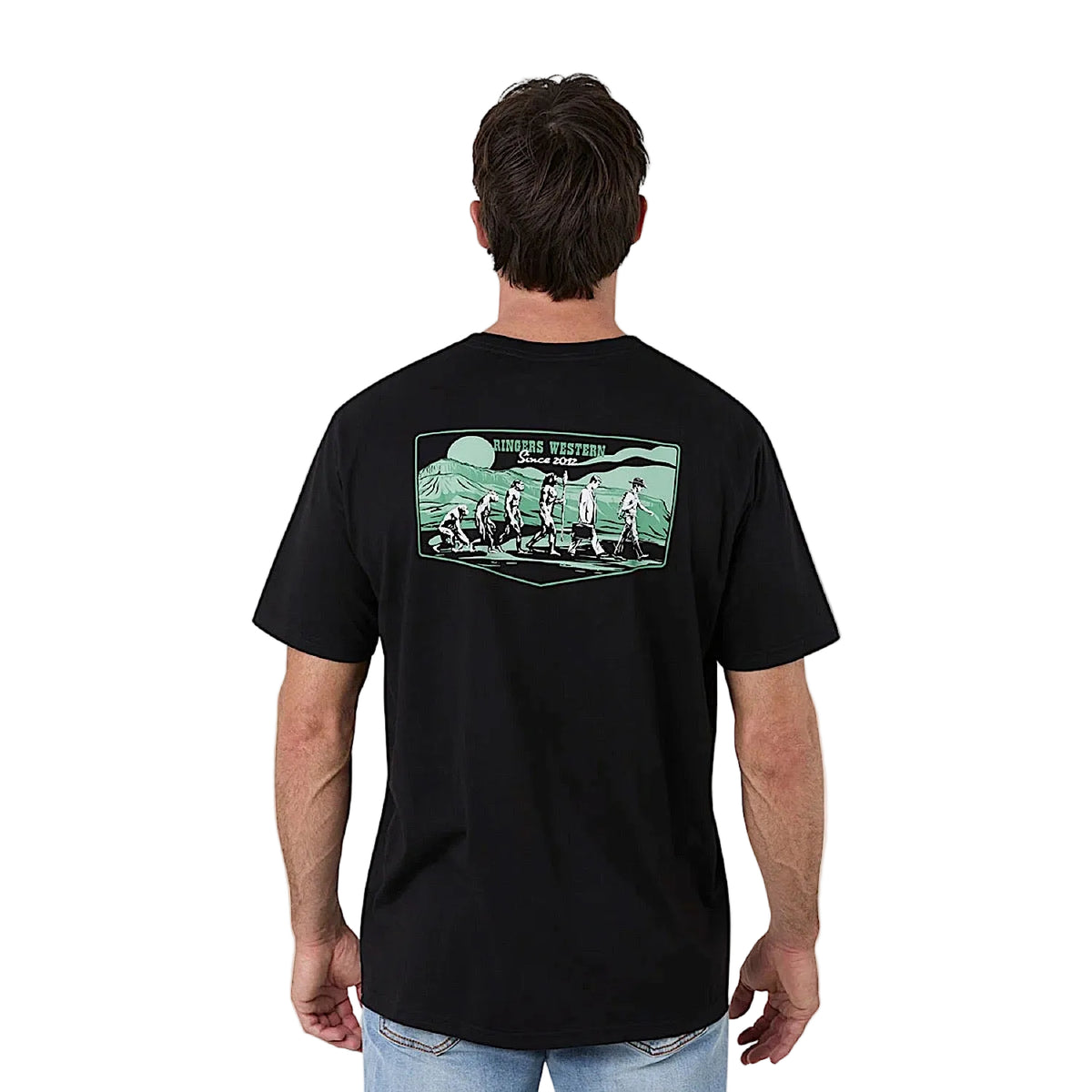 Ringers Western Men's Evolution of the Cowboy Loose Fit T-Shirt - Black