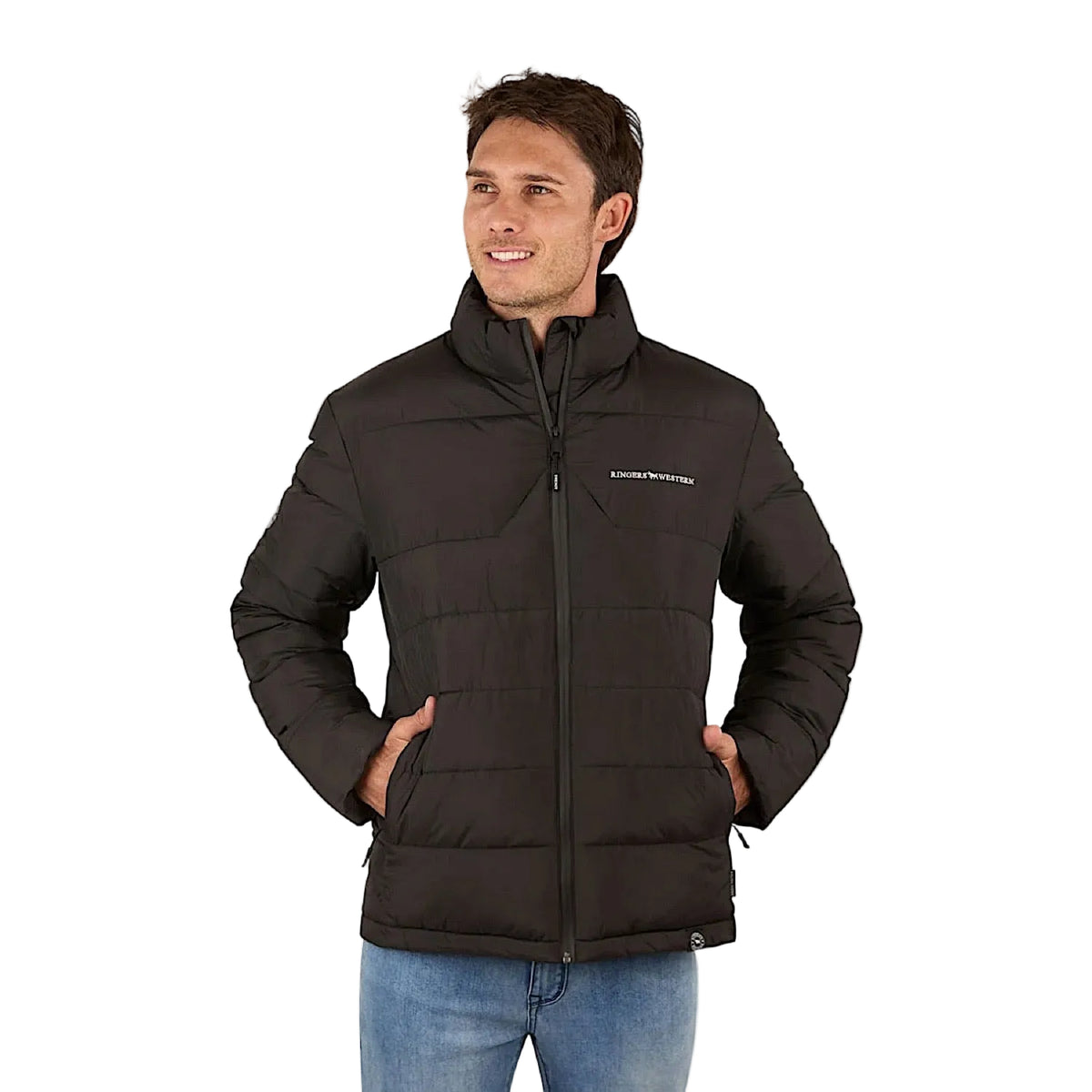 Ringers Western Men's Perisher Pack Away Puffer Jacket - Black