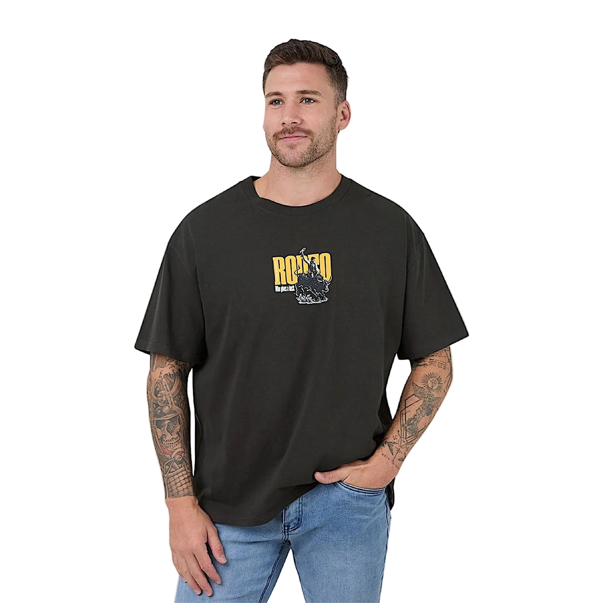 Ringers Western Men's Who Give A Buck Box Fit T-Shirt - Charcoal