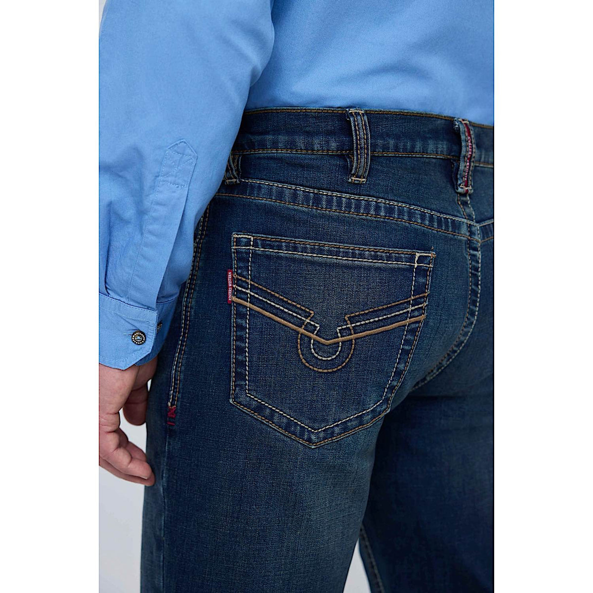 Ringers Western Men's Blaze Relaxed Boot Cut Jean - Dark Blue