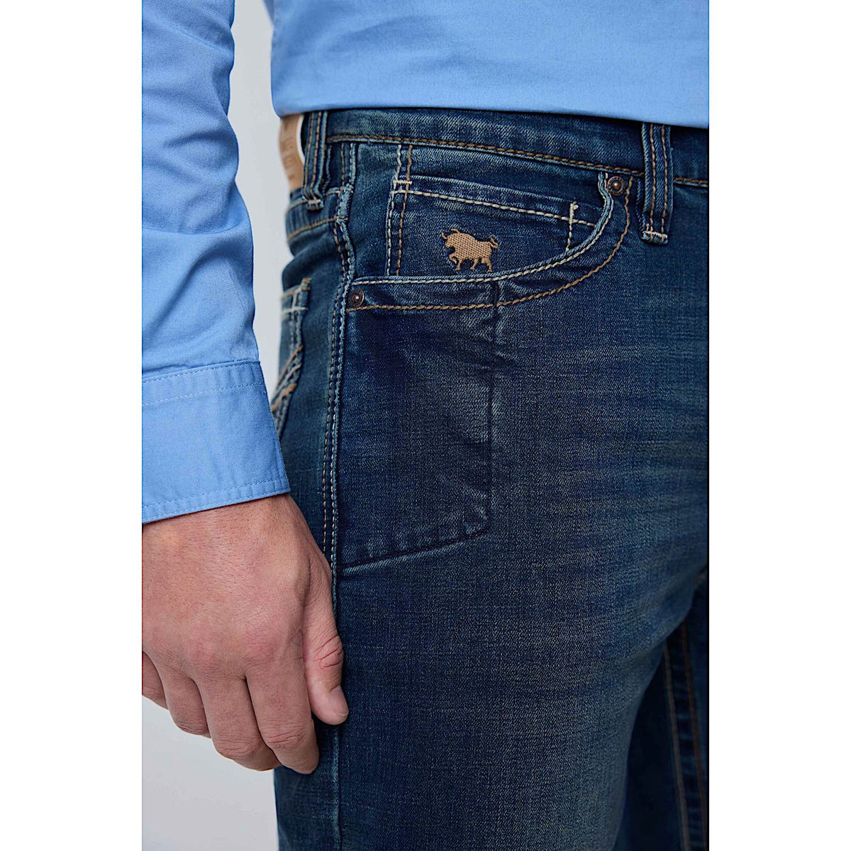 Ringers Western Men's Blaze Relaxed Boot Cut Jean - Dark Blue