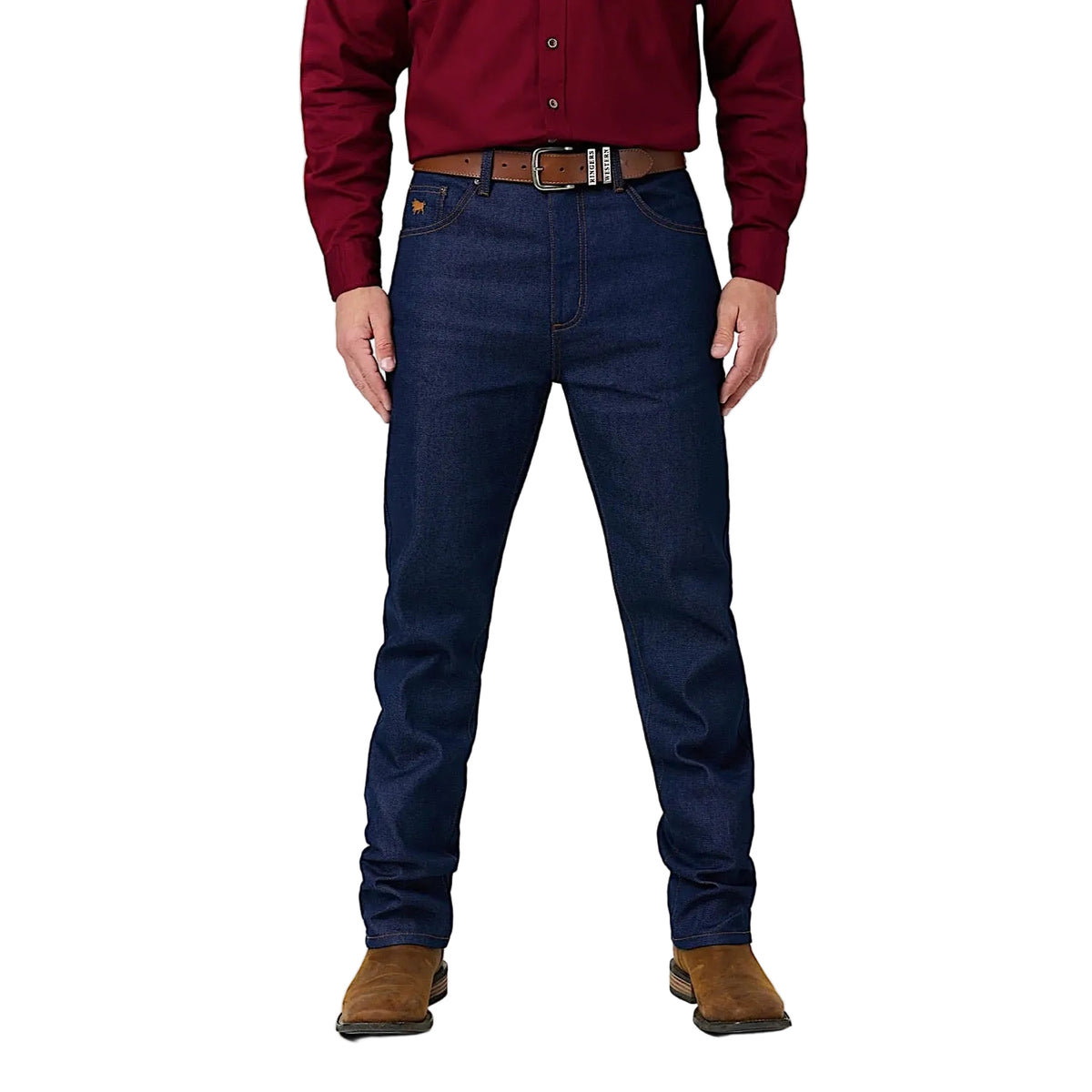 Ringers Western Men's Throw Hands Rigid Slim Cowboy Cut Jean - Blue