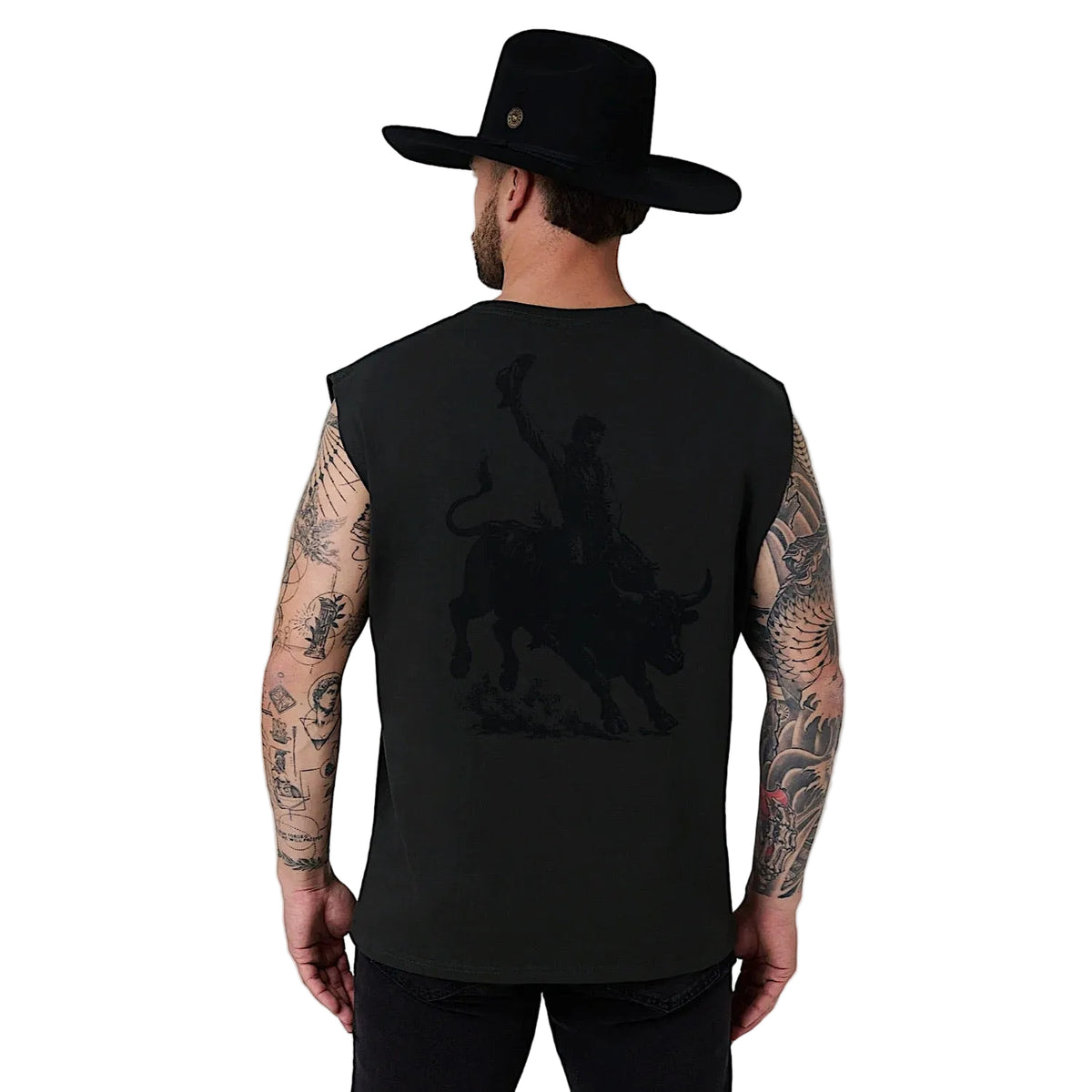 Ringers Western Men's Dust Devil Box Fit Tank - Charcoal