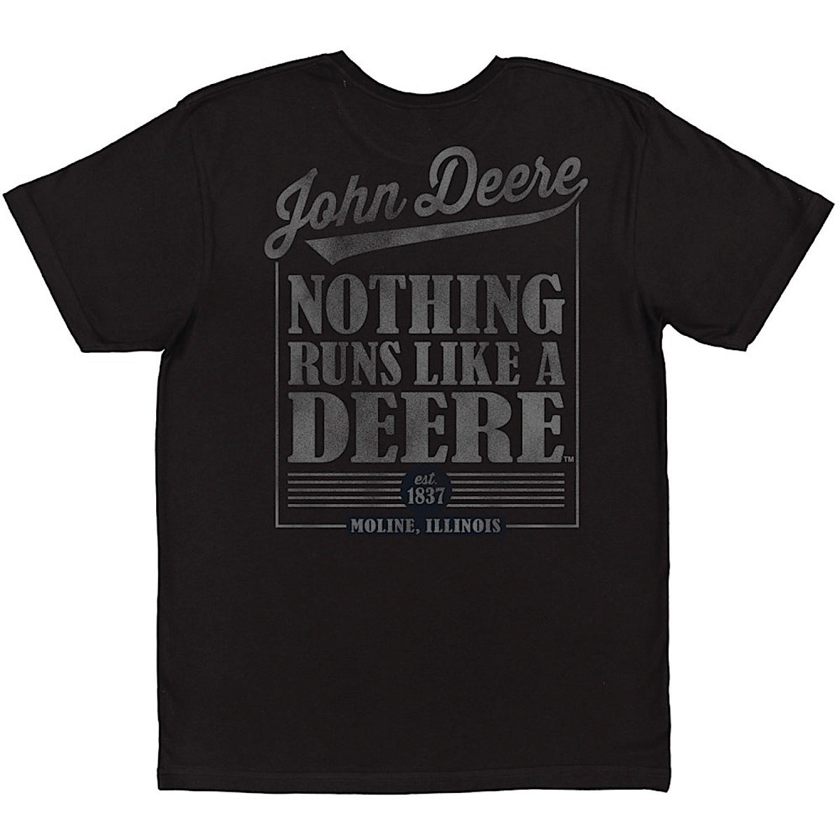 John Deere Nothing Runs Like a Deere Graphic T Shirt - Black