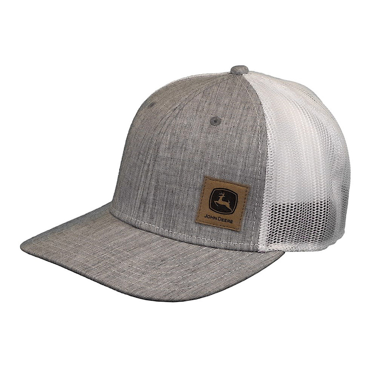 John Deere Suede Logo Twill/Mesh Trucker Cap - Grey