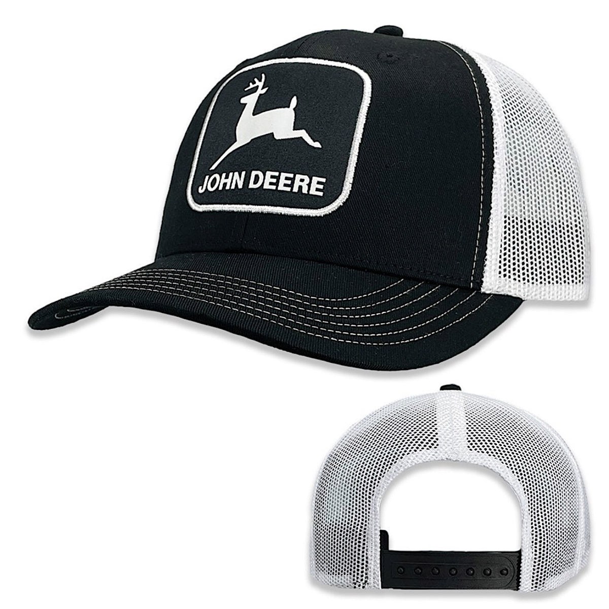 John Deere Retro Logo Mesh Back Cap - Black/White