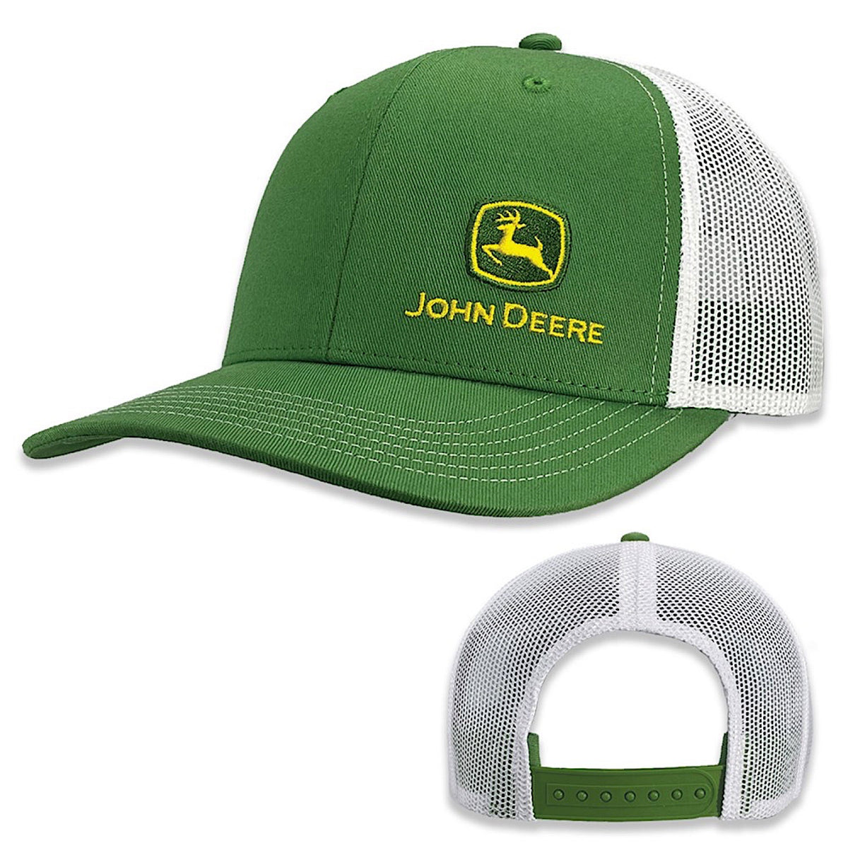 John Deere Trademark Logo Mesh Back Cap - Green/White