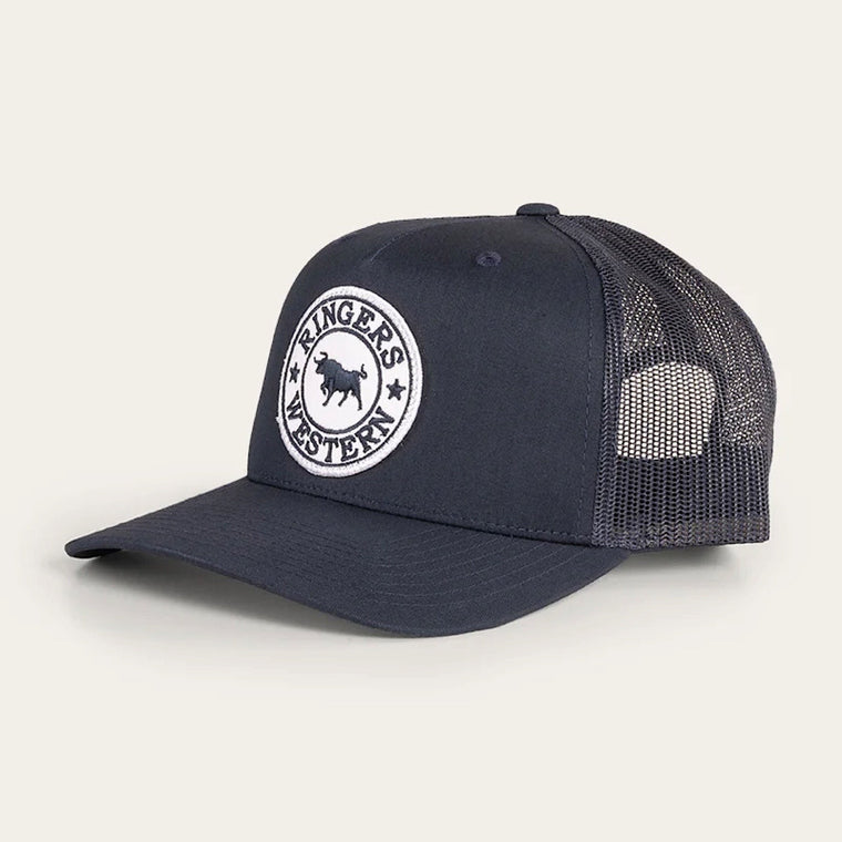 Ringers Western Signature Bull Trucker Cap - Navy & White with Navy & White Patch