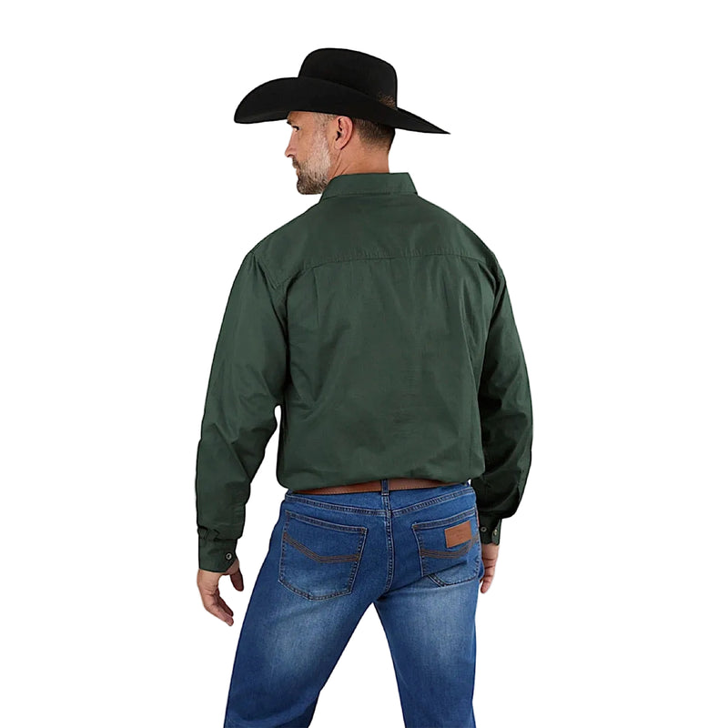Ringers Western Men’s King River Half Button Work Shirt - Cargo Khaki