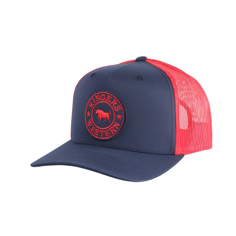 Ringers Western Signature Bull Trucker Cap - Navy & Red with Red & Navy Patch