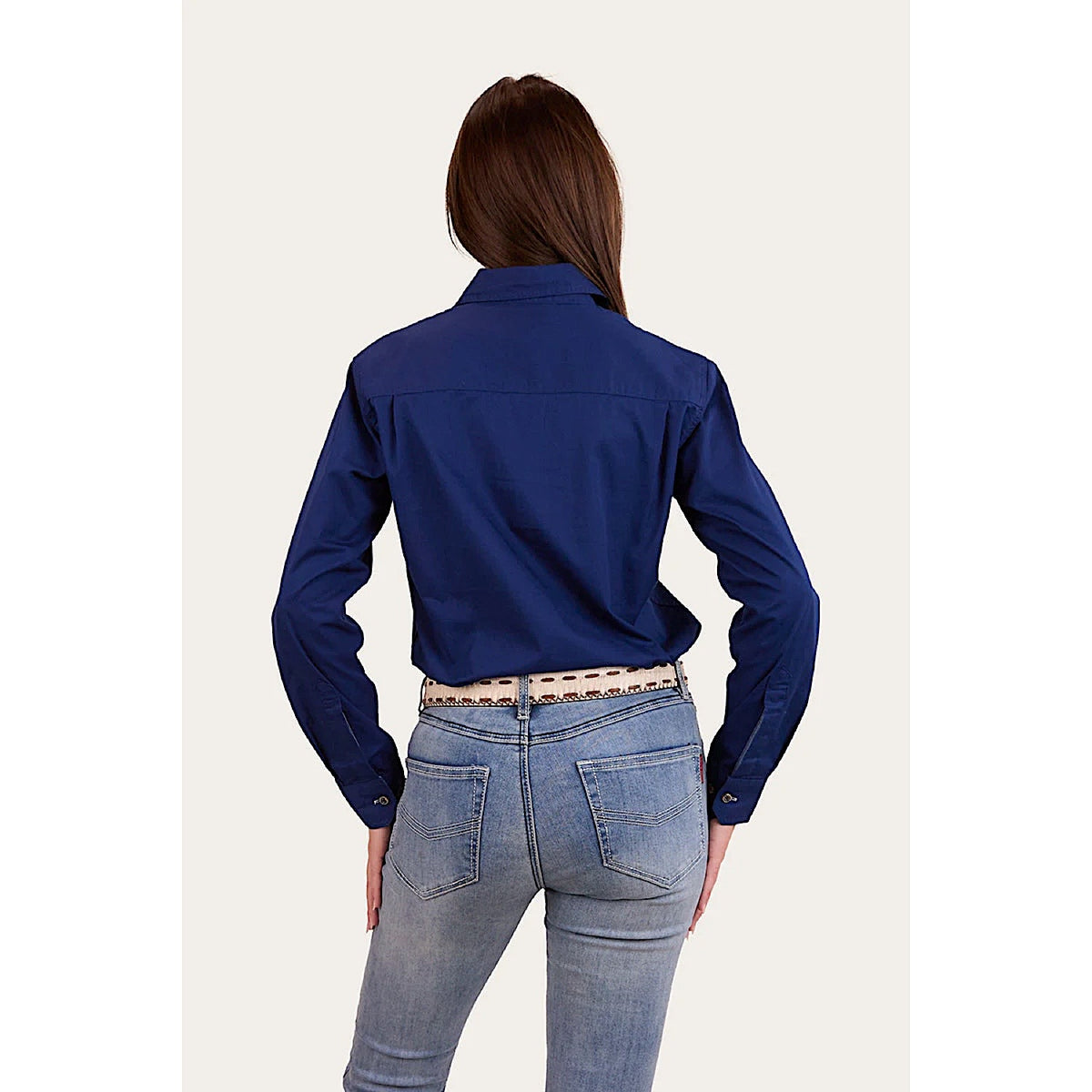 Ringers Western Women’s Pentecost River Half Button Work Shirt - Navy