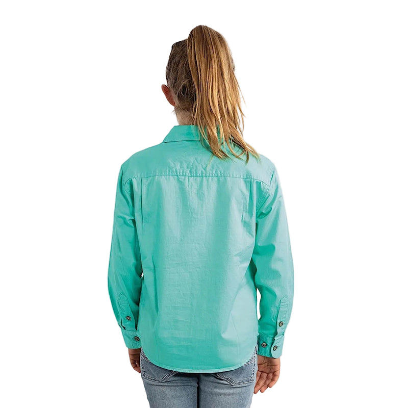 Ringers Western Kid’s Ord River Half Button Work Shirt - Mint