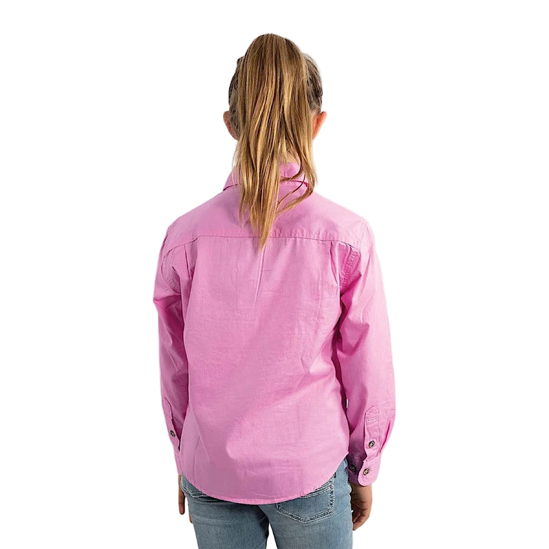 Ringers Western Kid’s Ord River Half Button Work Shirt - Pastel Pink