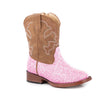 Roper Girls TODDLER Glitter Sparkle Boot Pink Glitter/Tan