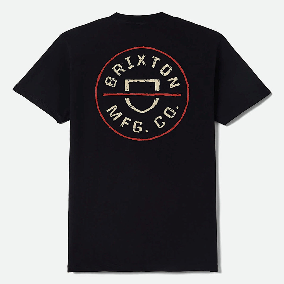 Brixton Men's Crest Ii Short Sleeve Standard Tee - Black/Ivory/Brick Red