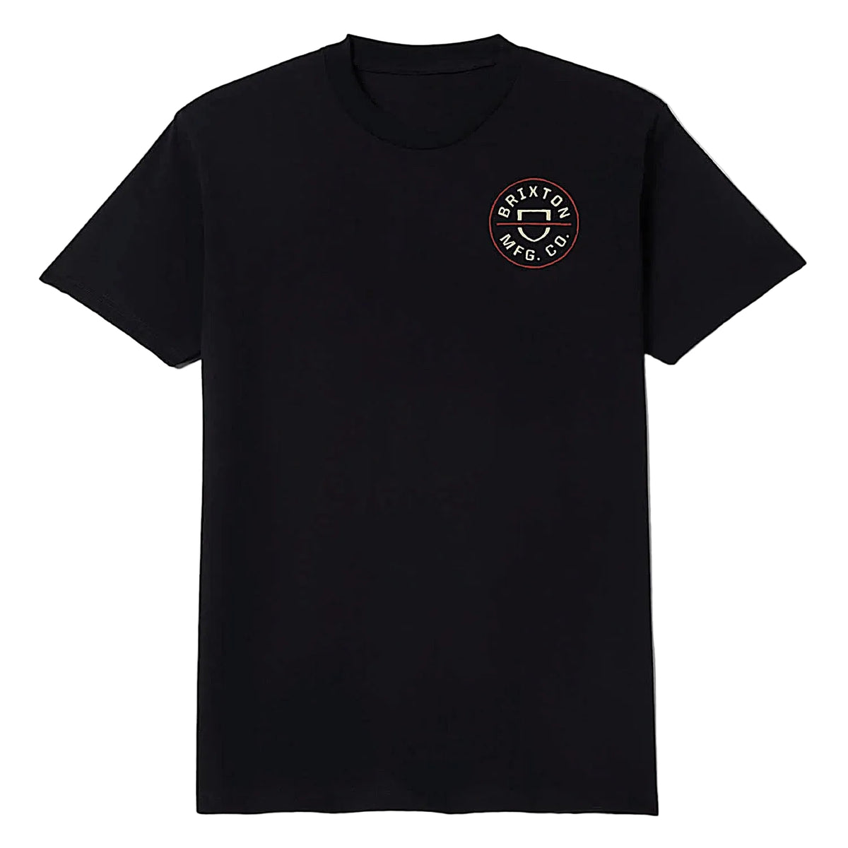 Brixton Men's Crest Ii Short Sleeve Standard Tee - Black/Ivory/Brick Red