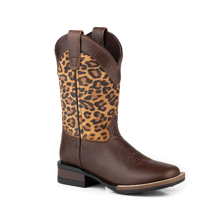 Roper LITTLE KIDS Monterey Boot Leopard Brown Leather/Suede leopard Print