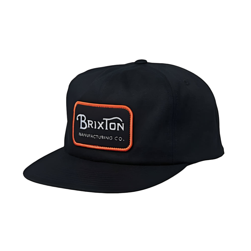 Brixton 20th Anniversary Grade High Profile Snapback Cap - Black/Orange/White