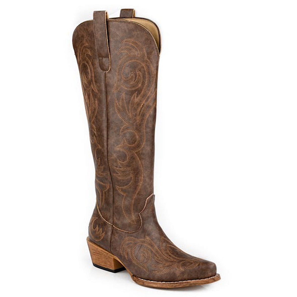 Roper Women's Ryder Tall Zipped Western Boot - Brown