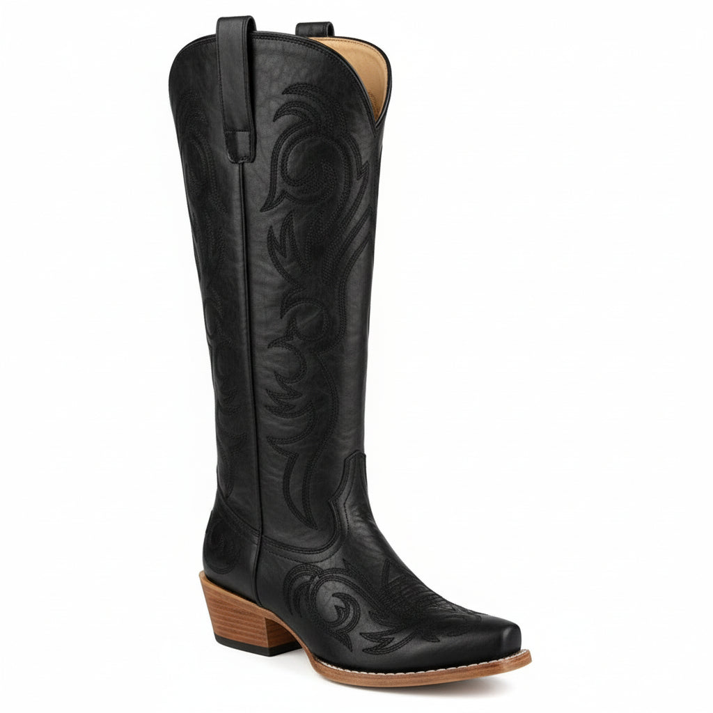 Roper Women's Ryder Tall Tall Zipped Western Boot - Black