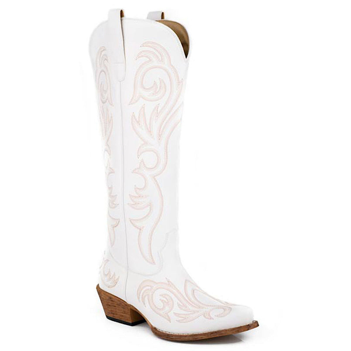 Roper Women's Ryder Tall Zipped Western Boot - White
