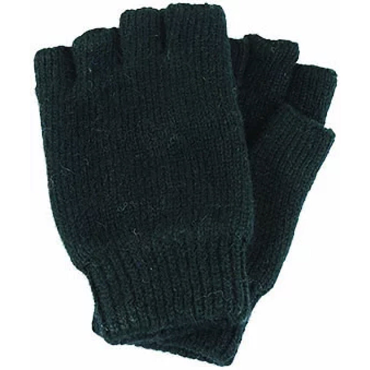 Avenel Ragg Wool Fingerless Thinsulate Glove - Black