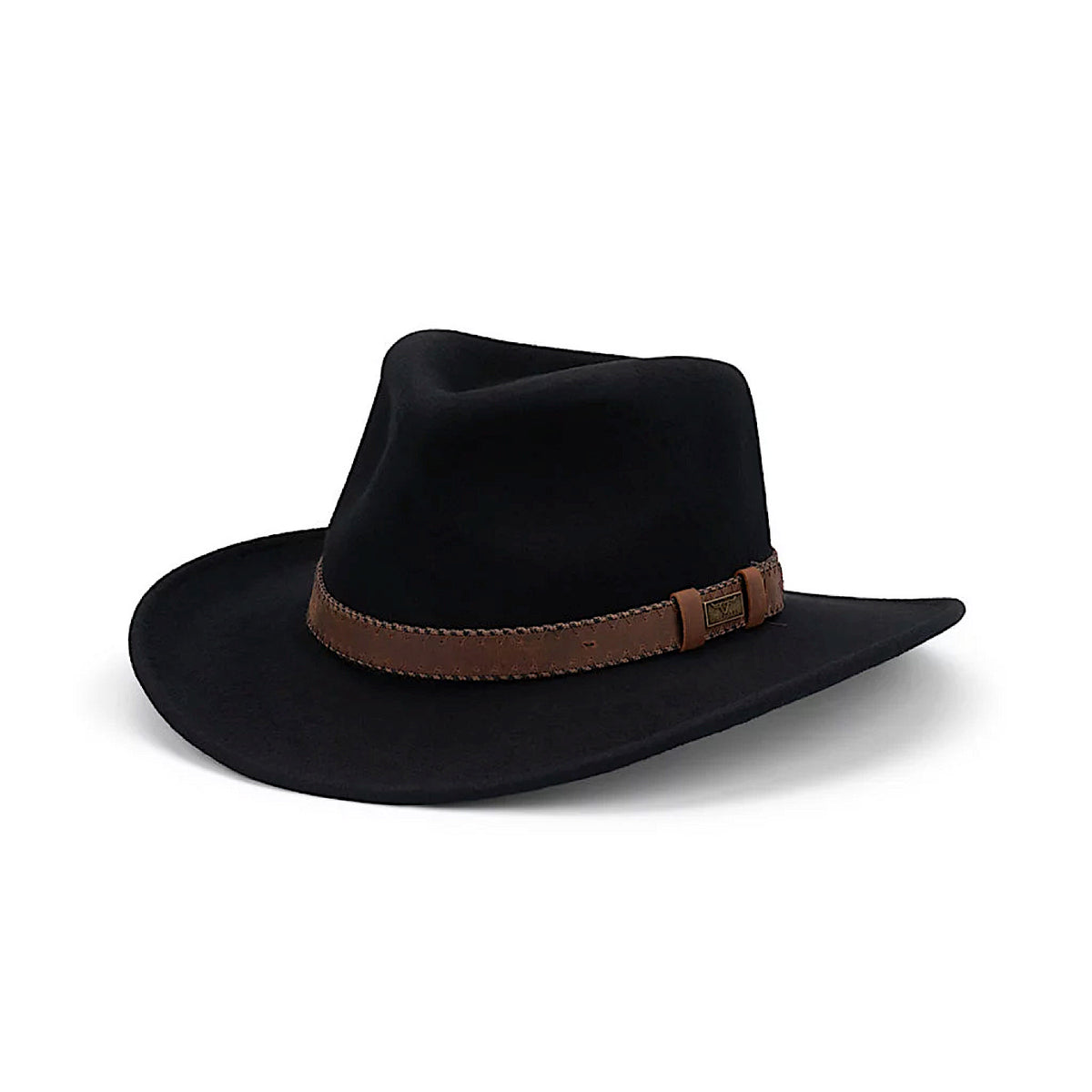 Avenel Buck Flinders Wool Felt Outback Hat Black