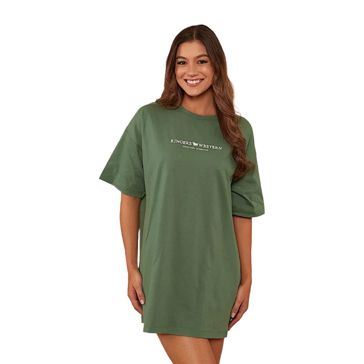 Ringers Western Women's Journey T-Shirt Dress - Cactus Green