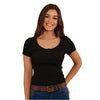 Ringers Western Women's Arabella Scoop Neck Baby Tee - Black