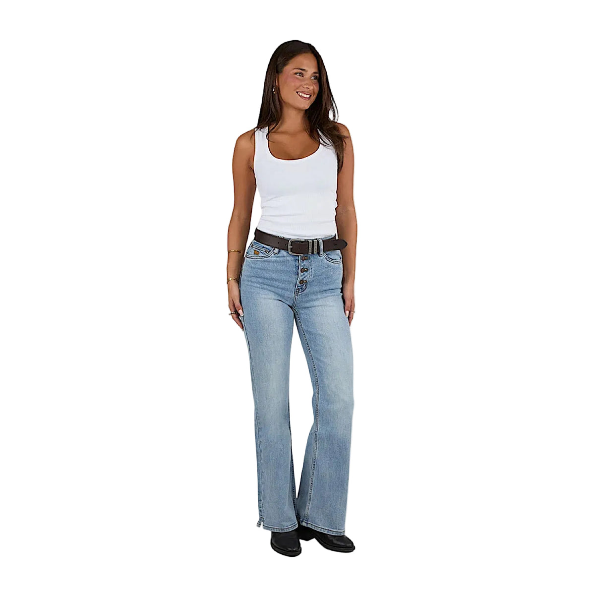 Ringers Western Women's Betsy High Rise Bootleg Jean - Light Blue