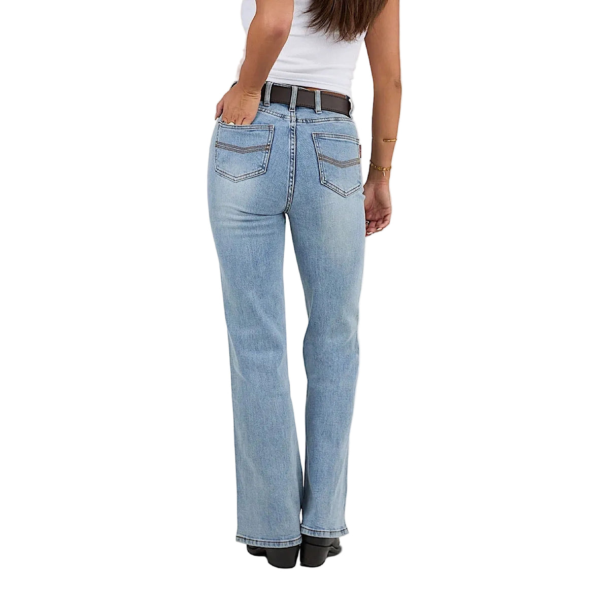 Ringers Western Women's Betsy High Rise Bootleg Jean - Light Blue
