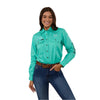 Ringers Western Women's Signature Bull Flag Full Button Work Shirt - Mint